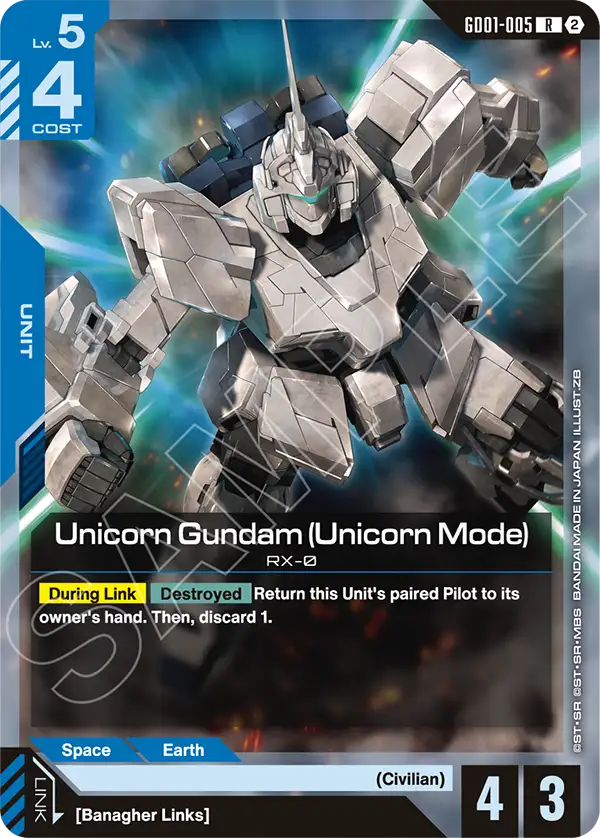 Unicorn Gundam (Unicorn Mode) GD01-005