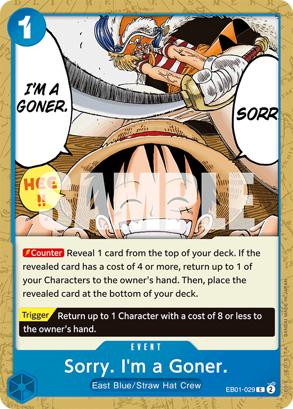 Sorry. I'm a Goner. EB01-029
