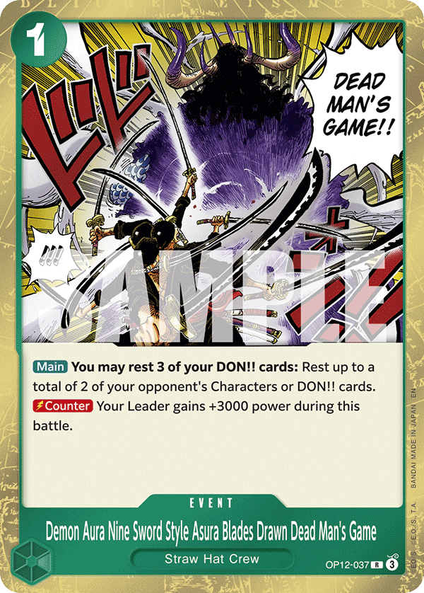 Demon Aura Nine Sword Style Asura Blades Drawn Dead Man's Game OP12-037