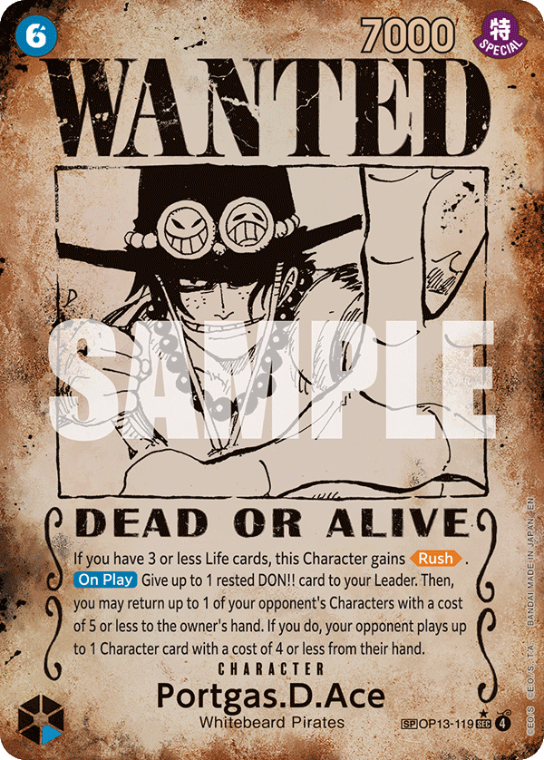 Portgas.D.Ace (119) (Wanted Poster) OP13-119