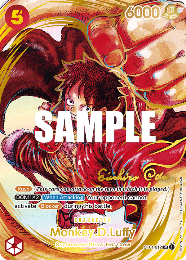 Monkey.D.Luffy (012) (Alternate Art) (Gold-Stamped Signature) ST01-012