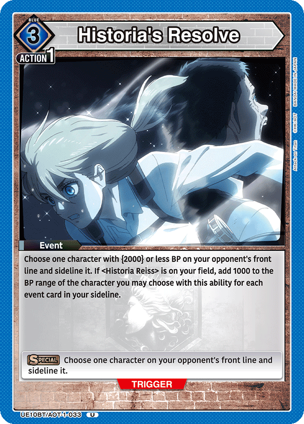 Historia's Resolve UE10BT/AOT-1-033