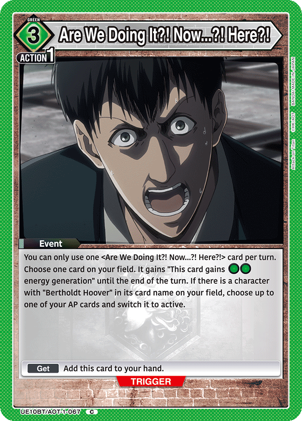 Are We Doing It?! Now...?! Here?! UE10BT/AOT-1-067
