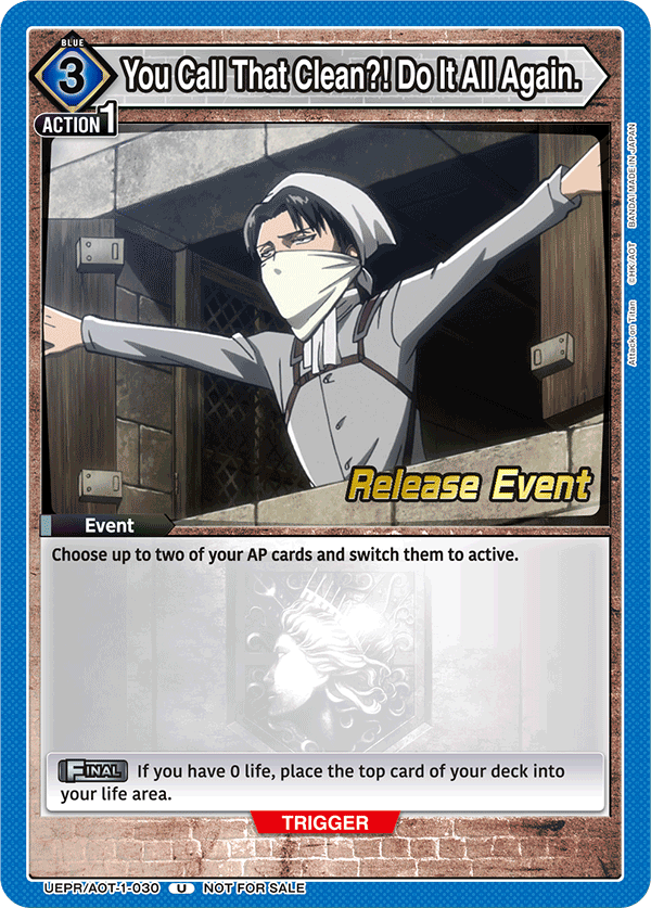 You Call That Clean?! Do It All Again. UEPR/AOT-1-030