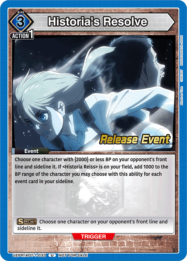 Historia's Resolve UEPR/AOT-1-033