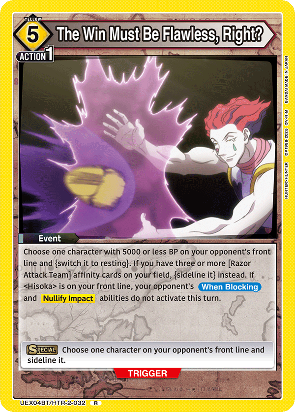 The Win Must Be Flawless, Right? UEX04BT/HTR-2-032